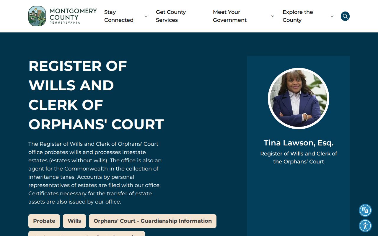 Montgomery Township residents directory probate and marriage records office