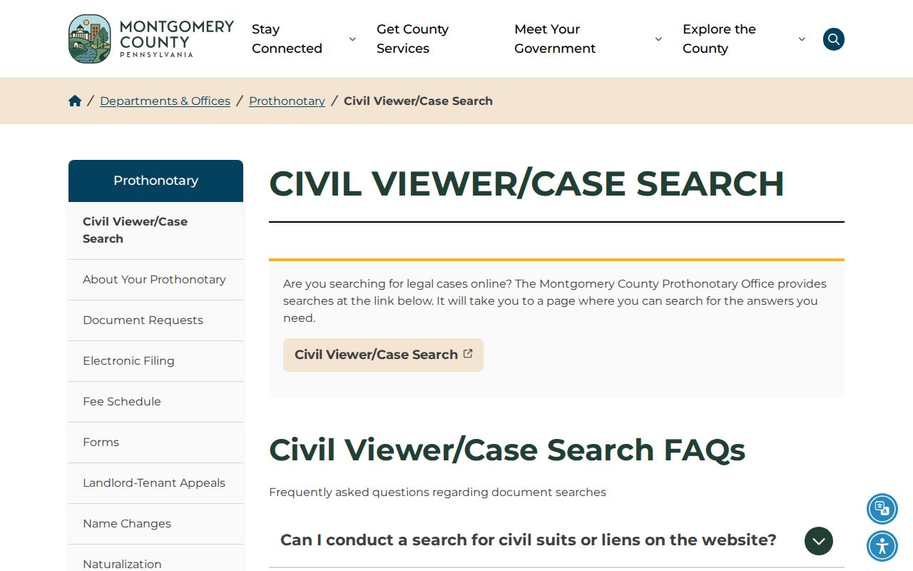 Montgomery Township resident lookup Montgomery County Civil Viewer