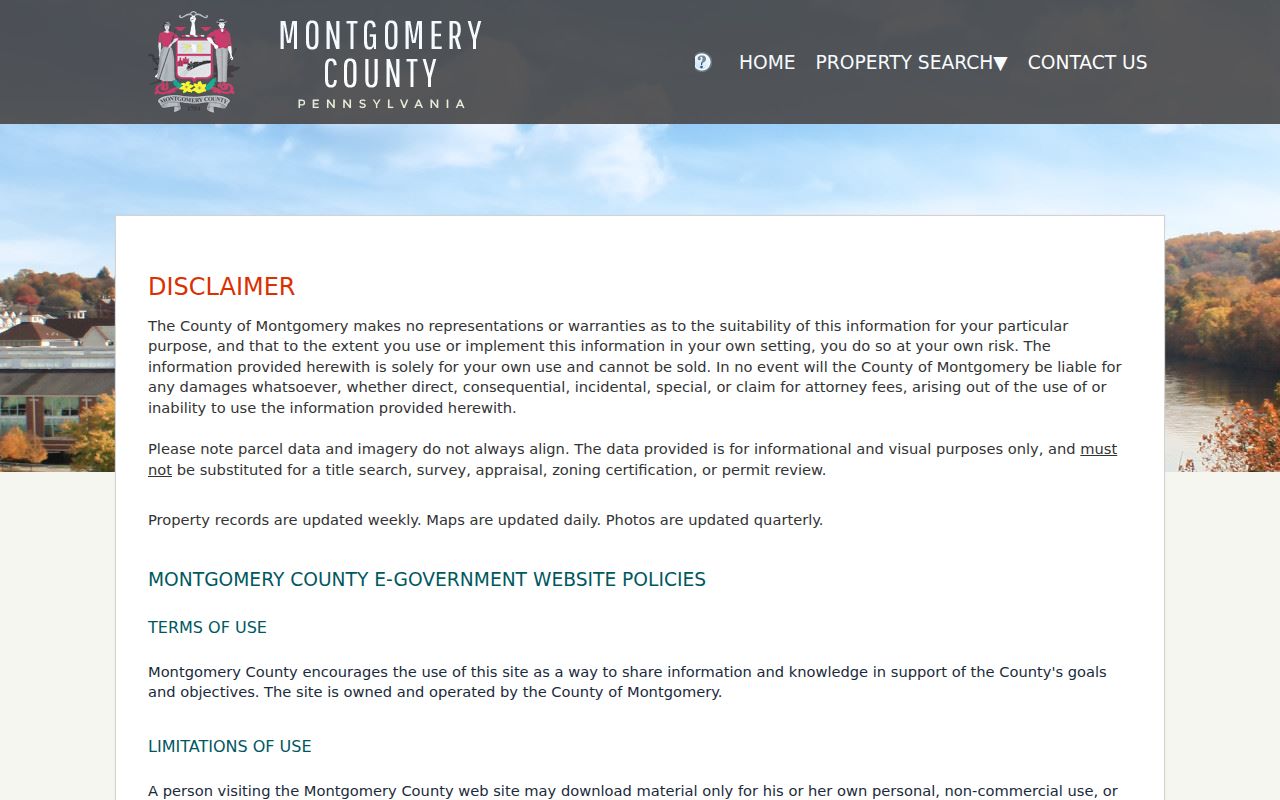 Montgomery Township street directory address search in county property records